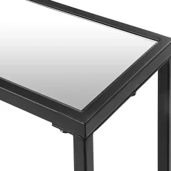 Online Kirklands Home Black Metal Mirrored Top Console Table