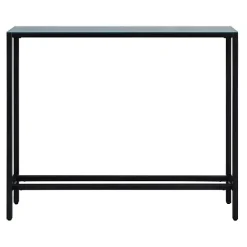 New Kirklands Home Metal Mirrored Top Slim Console Table Black