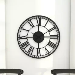 Best Kirklands Home Black Metal Open Frame Wall Clock