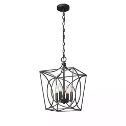 Hot Kirklands Home Metal Open Swirl Pendant Light Black