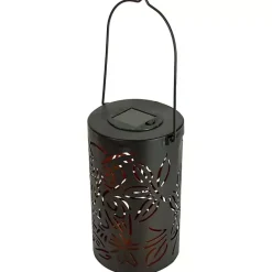 Sale Kirklands Home Metal Owl Dusk-to-Dawn Outdoor Solar Lantern Black
