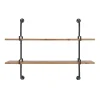 Online Kirklands Home Black Metal Pipe Two-Tier Wall Mounted Shelf