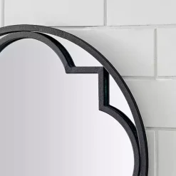 Outlet Kirklands Home Metal Quatrefoil Round Frame Wall Mirror Black