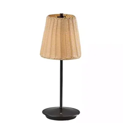 Clearance Kirklands Home Metal Rattan Shade Cordless Table Lamp Black
