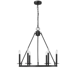 Discount Kirklands Home Metal Round Florence Chandelier Black