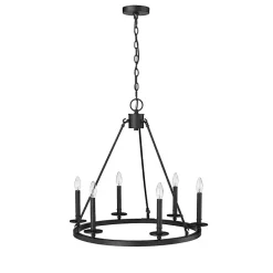 Discount Kirklands Home Metal Round Florence Chandelier Black
