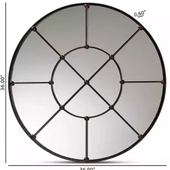 Hot Kirklands Home Metal Round Geometric Pane Wall Mirror Black