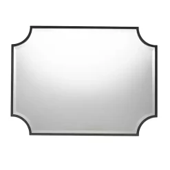 Kirklands Home Black Metal Scalloped Rectangle Wall Mirror