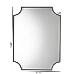 Kirklands Home Black Metal Scalloped Rectangle Wall Mirror