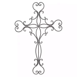 Hot Kirklands Home Metal Scroll Cross Wall Plaque Black