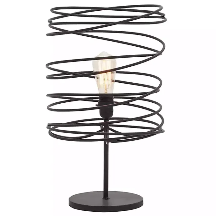 Kirklands Home Metal Swirl Table Lamp Black