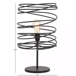Kirklands Home Metal Swirl Table Lamp Black
