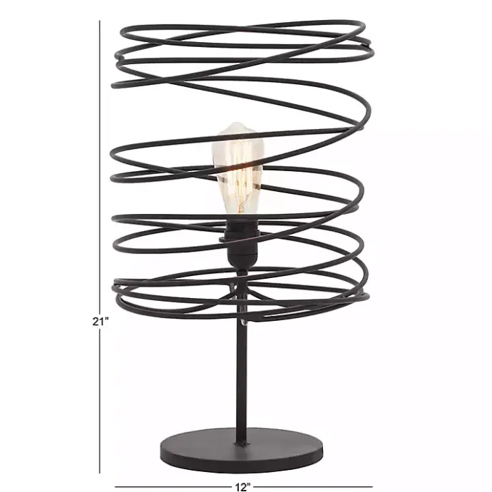 Kirklands Home Metal Swirl Table Lamp Black