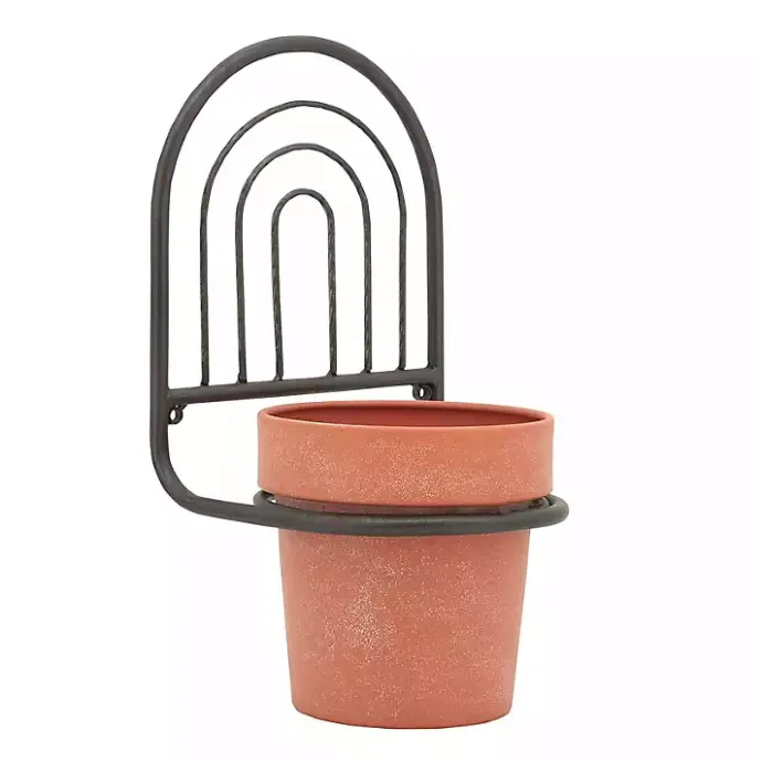 Online Kirklands Home Black Metal Terracotta Arch Wall Planter, 11 in.