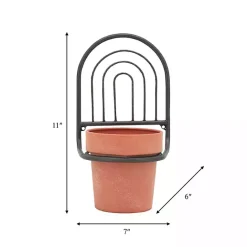 Online Kirklands Home Black Metal Terracotta Arch Wall Planter, 11 in.
