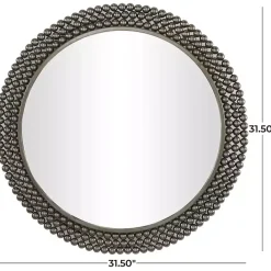 Best Kirklands Home Metal Tiered Bead Frame Wall Mirror Black