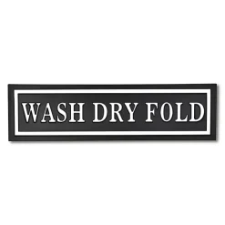 Outlet Kirklands Home Black Metal Wash Dry Fold Wall Sign