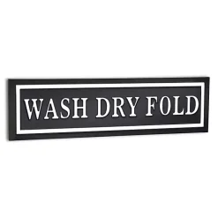 Outlet Kirklands Home Black Metal Wash Dry Fold Wall Sign