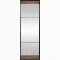 Best Kirklands Home Black Metal Window Grid Standing Mirror