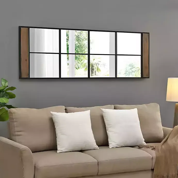 Best Kirklands Home Black Metal Window Grid Standing Mirror