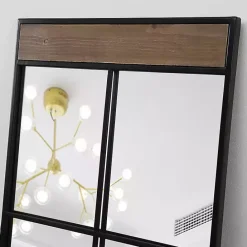 Best Kirklands Home Black Metal Window Grid Standing Mirror