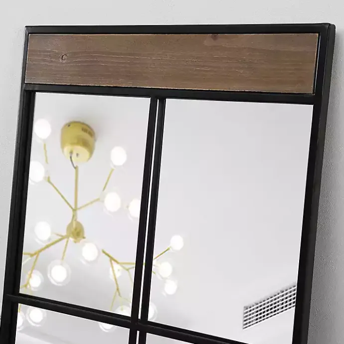 Best Kirklands Home Black Metal Window Grid Standing Mirror