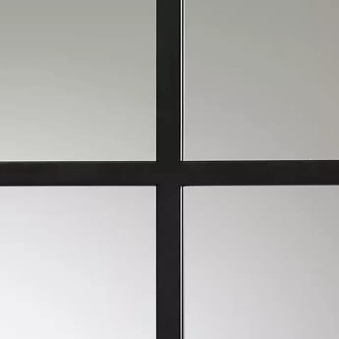 Clearance Kirklands Home Black Metal Windowpane Arched Wall Mirror