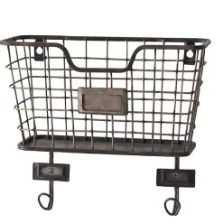 Best Kirklands Home Black Metal Wire Mail Wall Pocket