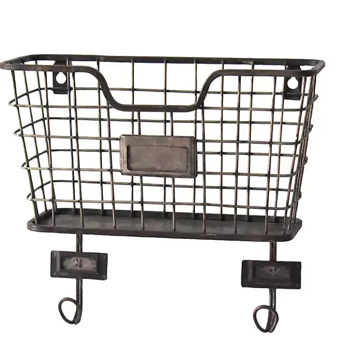 Best Kirklands Home Black Metal Wire Mail Wall Pocket