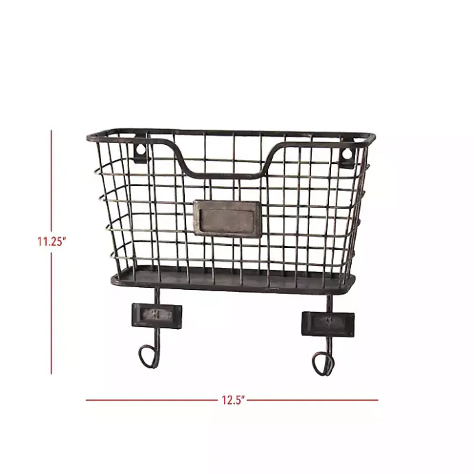 Best Kirklands Home Black Metal Wire Mail Wall Pocket