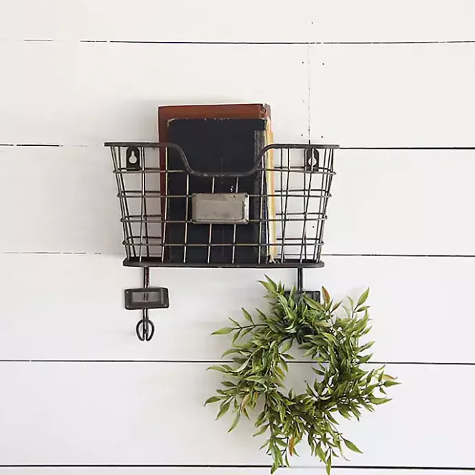 Best Kirklands Home Black Metal Wire Mail Wall Pocket