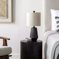 Hot Kirklands Home Modern Etched Table Lamp Black