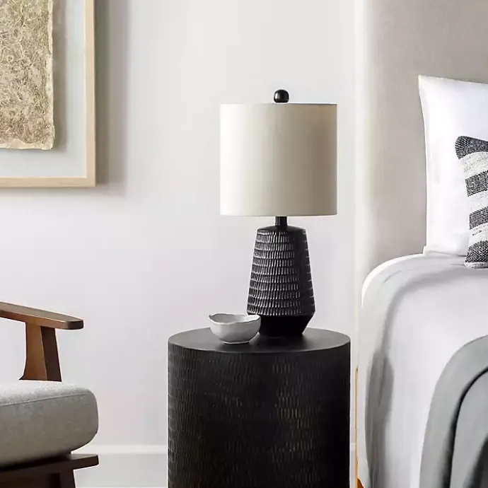 Hot Kirklands Home Modern Etched Table Lamp Black