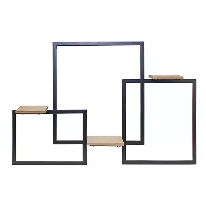 Kirklands Home Black Modern Geometric Wall Shelves