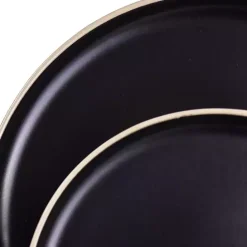 Online Kirklands Home Modern Stoneware 16-pc. Dinnerware Set Black