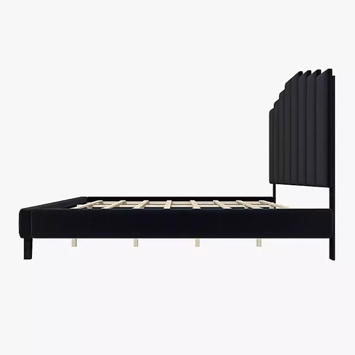 New Kirklands Home Modern Tufted Platform King Bed Black