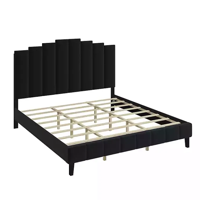 New Kirklands Home Modern Tufted Platform King Bed Black