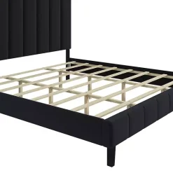 New Kirklands Home Modern Tufted Platform King Bed Black