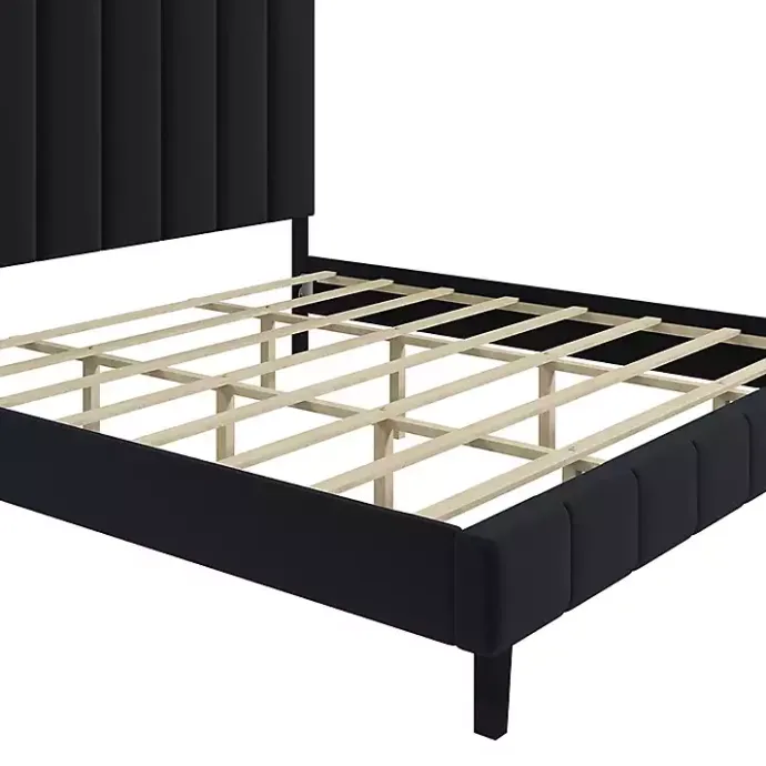 New Kirklands Home Modern Tufted Platform King Bed Black