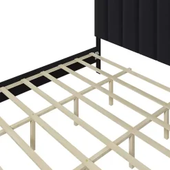 New Kirklands Home Modern Tufted Platform King Bed Black
