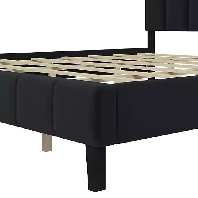 New Kirklands Home Modern Tufted Platform King Bed Black