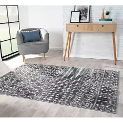 New Kirklands Home Moroccan Area Rug, 8x10 Black