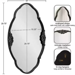 Discount Kirklands Home Black Novella Baroque Wall Mirror