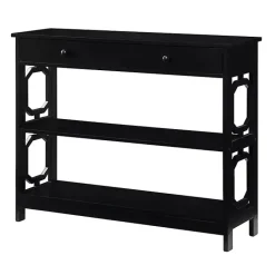 New Kirklands Home Octagon 2-Shelf Console Table Black
