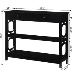New Kirklands Home Octagon 2-Shelf Console Table Black