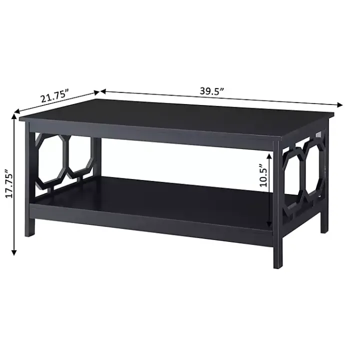 Best Kirklands Home Octagon Single Shelf Coffee Table Black