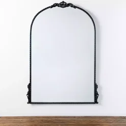 Discount Kirklands Home Black Ornate Antique Carved Wall Mirror