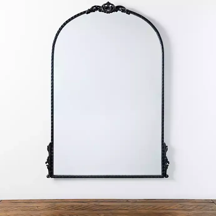 Discount Kirklands Home Black Ornate Antique Carved Wall Mirror