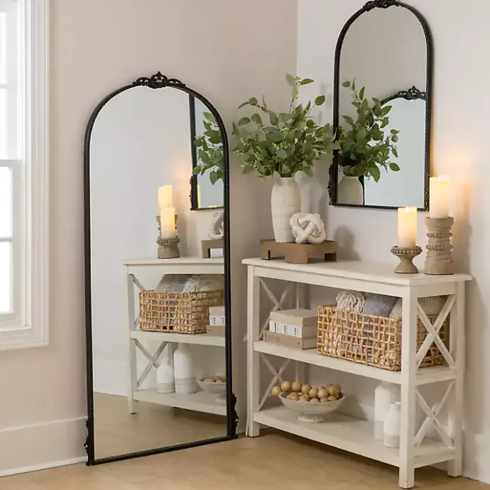 Discount Kirklands Home Black Ornate Antique Carved Wall Mirror