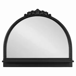 Clearance Kirklands Home Black Ornate Arch Wall Mirror with Shelf